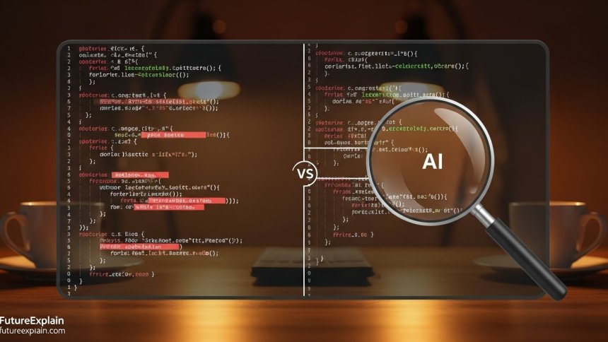 Before and after comparison of code fixed with AI assistance