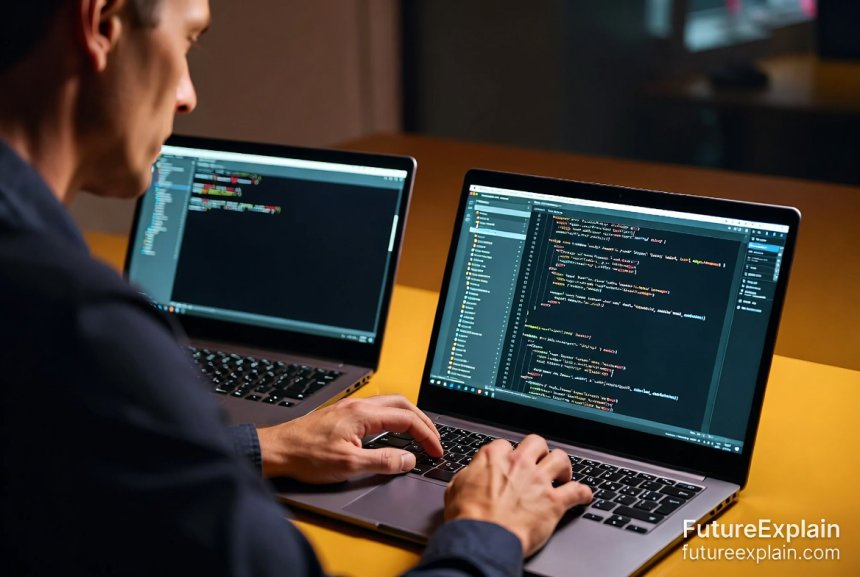 Practical workspace comparison showing prompting interface vs fine-tuning development environment
