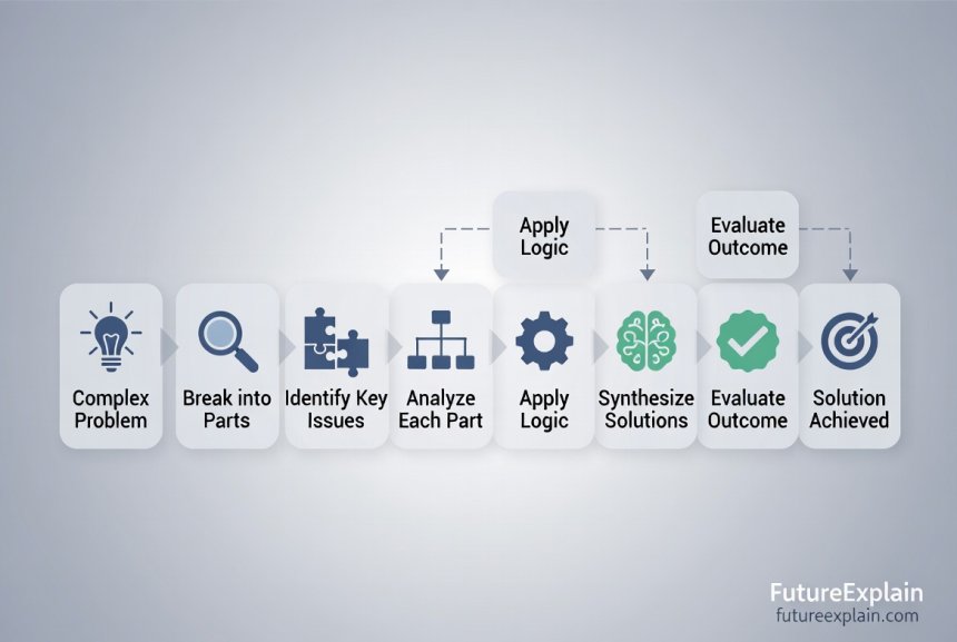 Diagram illustrating the step-by-step chain of thought reasoning process in AI systems