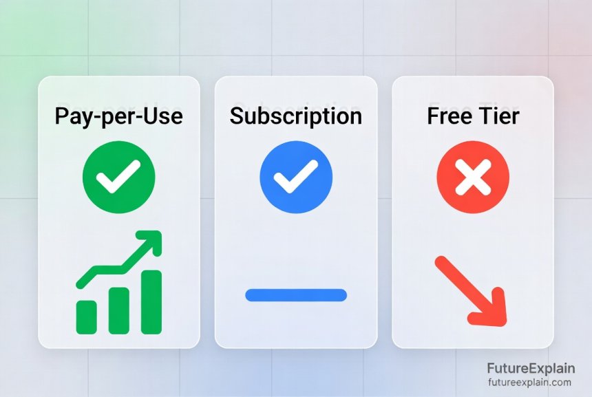 Visual comparison of different AI service pricing models and tiers