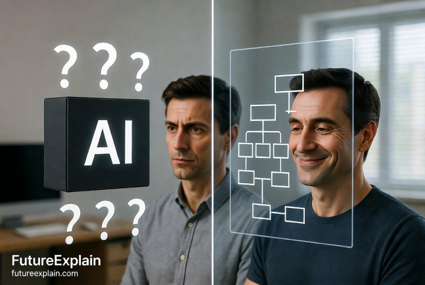 Comparison between black box AI and transparent explainable AI systems