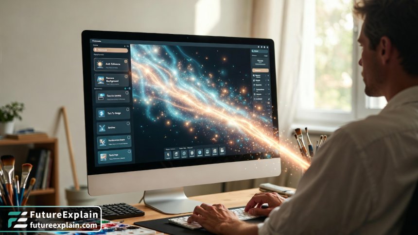 User enhancing images using AI design tools