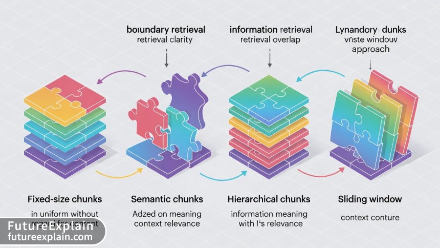 Comparison of document chunking strategies showing different approaches to dividing text for retrieval