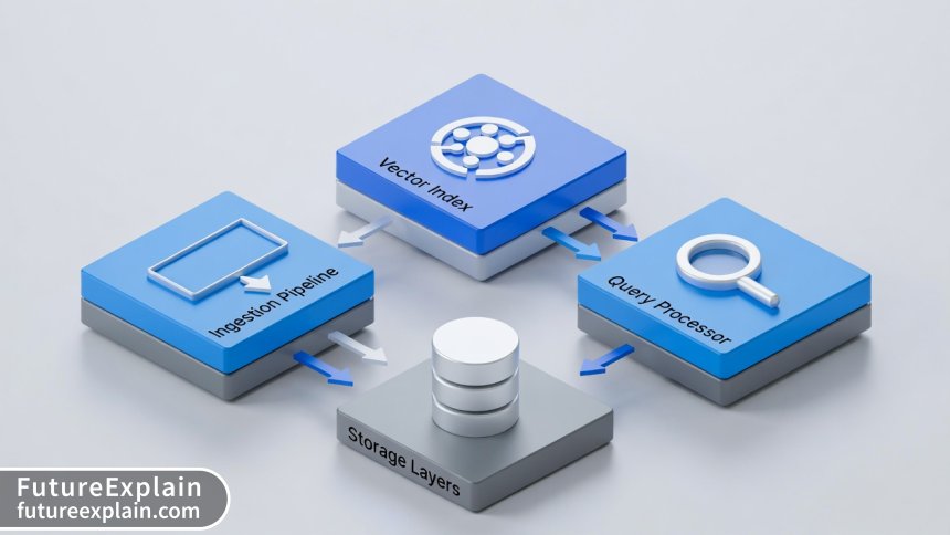 Architecture diagram of vector database components and data flow