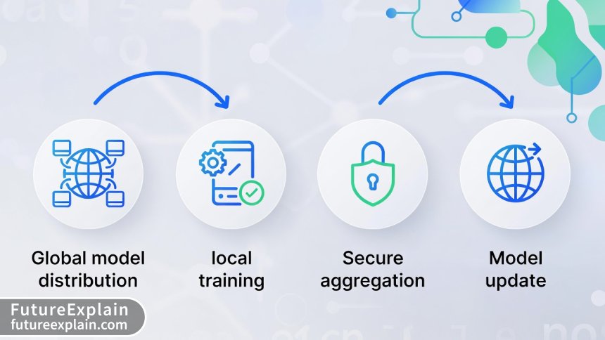Comparison diagram: Traditional centralized machine learning vs federated learning data flows