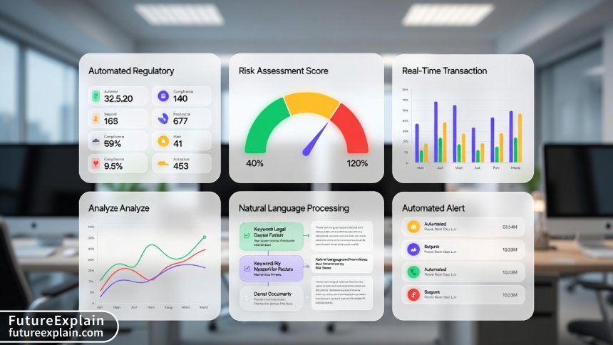 AI-powered compliance dashboard showing automated regulatory monitoring and reporting systems