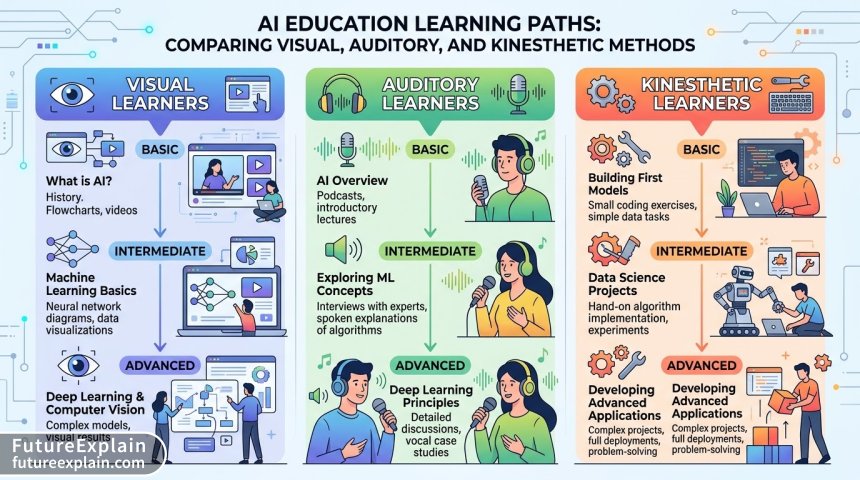 Infographic showing the 5-step framework for creating effective AI tutorials for beginners