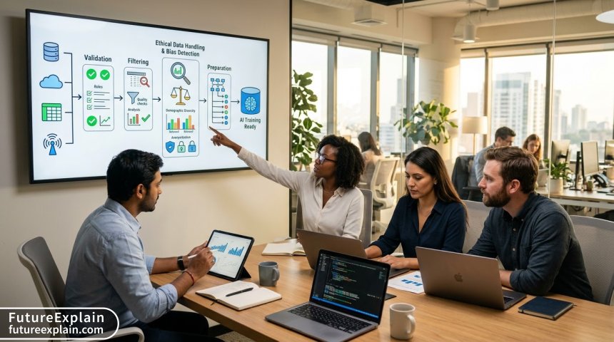Data quality assessment and ethical preparation workflow for AI model fine-tuning