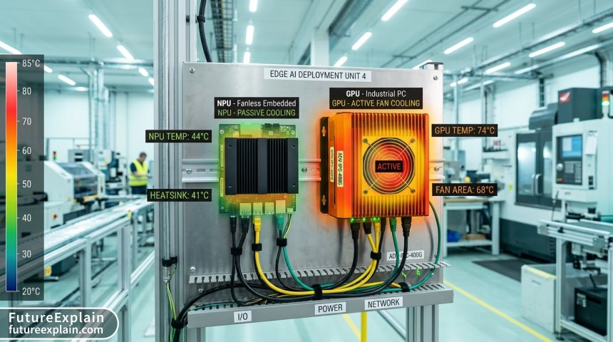 Industrial deployment showing thermal differences between GPU and NPU in real environment